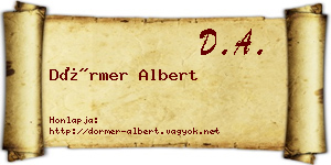 Dörmer Albert névjegykártya