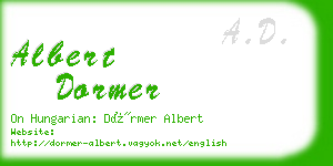 albert dormer business card